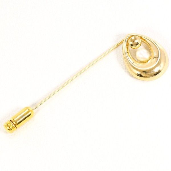 K18YG 合金 ブローチ brooch パール 真珠 総重量約1.9g
