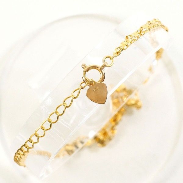 K18YG ブレスレット bracelet アンクレット 総重量約1.6g 約25.5cm