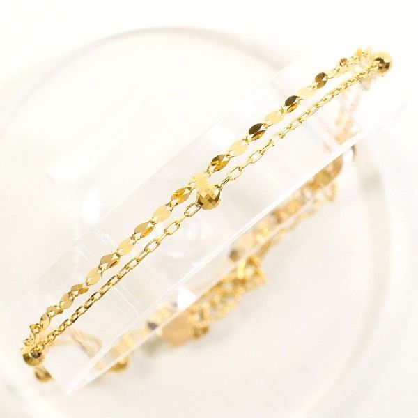 K18YG ブレスレット bracelet アンクレット 総重量約1.6g 約25.5cm