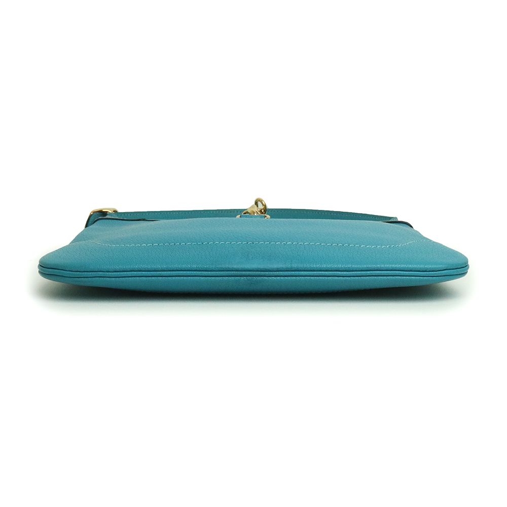 エルメス トリム 24 ワンショルダーバッグ シェーブル レザー Turquoise  ターコイズ ブルー 青 ゴールド金具 □H刻印 HERMES（中古） brandbrand_200016433019