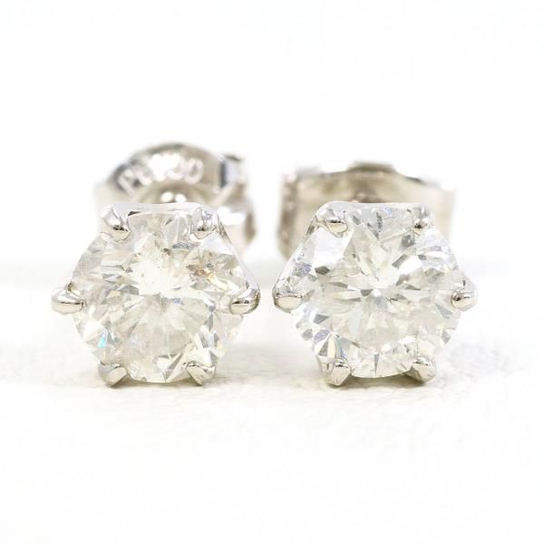 PT900 ピアス pierced earrings ダイヤ 1.00 鑑定書 総重量約1.2g