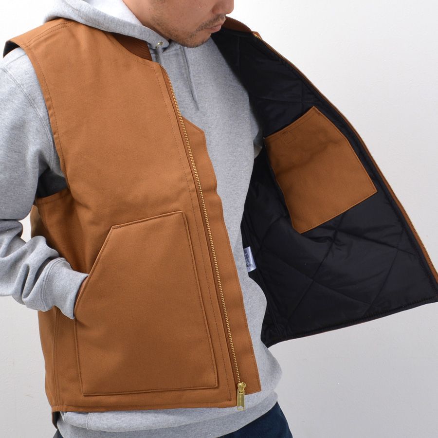 ダックキルティング カーハート オレンジ ベスト Carhartt カーハート