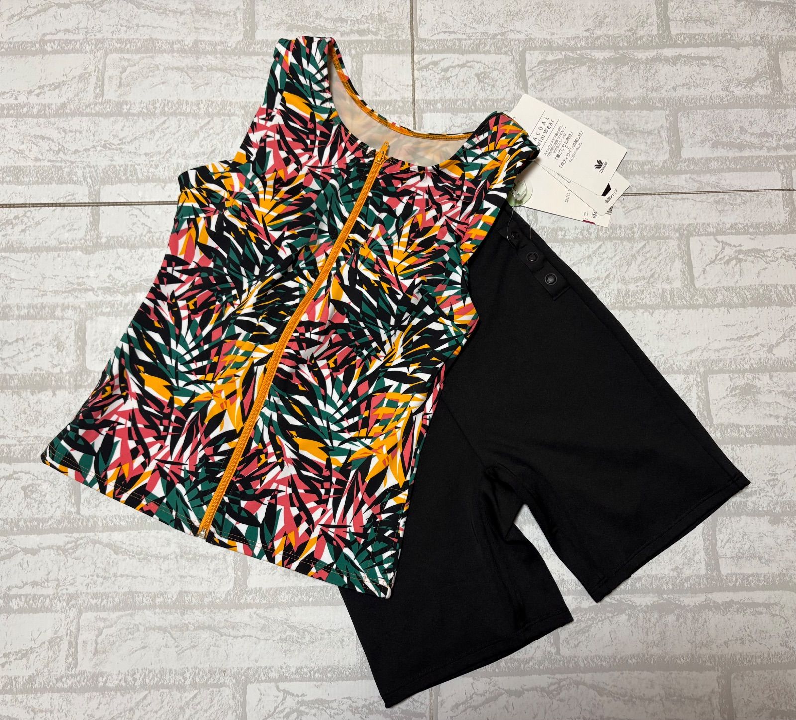 タグ付き ワコール フィットネス水着 フルシェイプ 美キープカップ 9M スイムウエアスポーツ 水着 セパレート