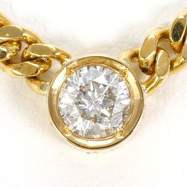 K18YG ネックレス necklace ダイヤ 0.43 鑑別書 総重量約17.8g 約38cm