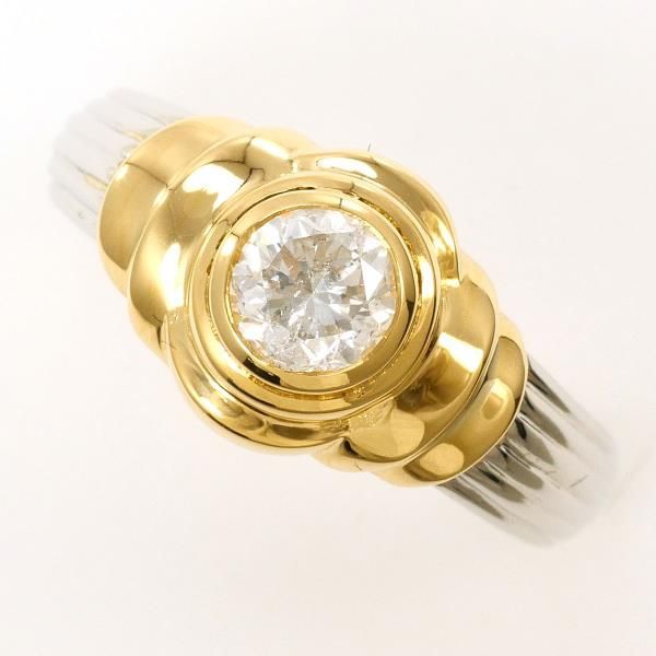 PT900 K18YG リング ring 指輪 12号 ダイヤ 0.532 鑑別書 総重量約6.0g