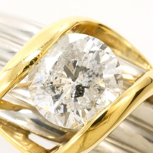 PT900 K18YG リング ring 指輪 8号 ダイヤ 0.65 鑑別書 総重量約6.5g