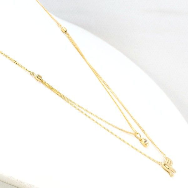 K18YG ネックレス necklace ブラウンダイヤ 0.065 総重量約3.8g 約41cm