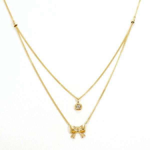 K18YG ネックレス necklace ブラウンダイヤ 0.065 総重量約3.8g 約41cm