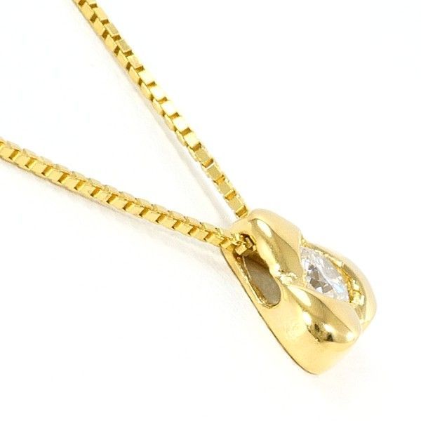K18YG ネックレス necklace ダイヤ 約0.1ct 総重量約2.5g 約45cm