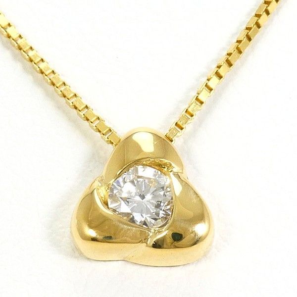 K18YG ネックレス necklace ダイヤ 約0.1ct 総重量約2.5g 約45cm