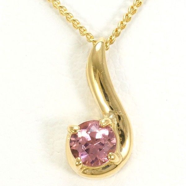 K18YG ネックレス necklace ピンクトルマリン 総重量約1.6g 約40cm