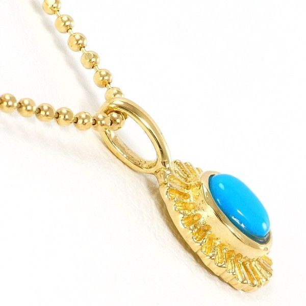 K18YG ネックレス necklace ターコイズ 総重量約2.5g 約40cm