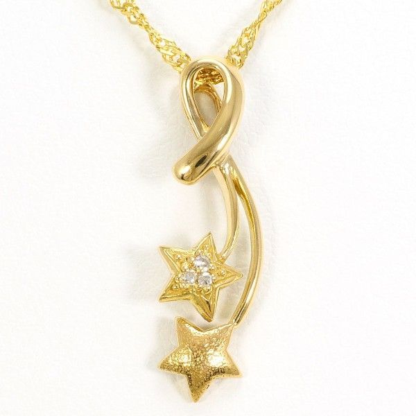 K18YG ネックレス necklace ダイヤ 総重量約3.1g 約40cm