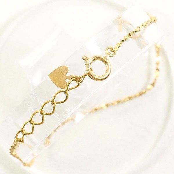K18YG ブレスレット bracelet アンクレット 総重量約1.5g 約24cm