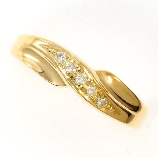 K18YG リング ring 指輪 8号 ダイヤ 総重量約1.8g