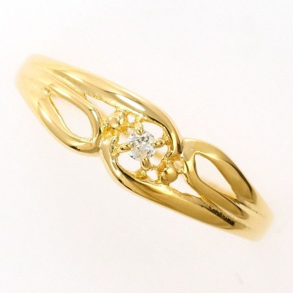 K18YG リング ring 指輪 11号 ダイヤ 総重量約0.7g