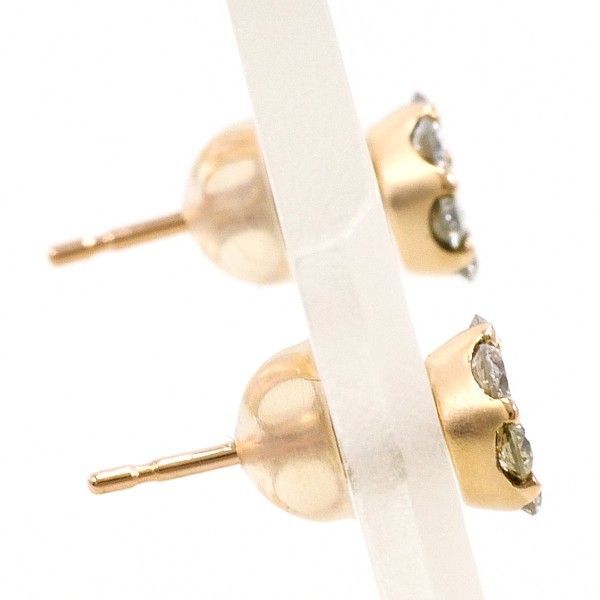 K10PG ピアス pierced earrings ダイヤ 0.17 ×2 総重量約0.7g