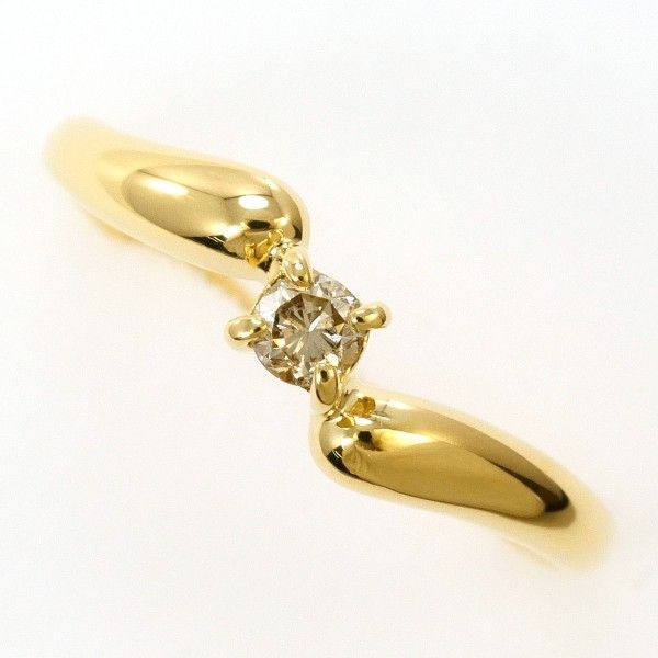 K18YG リング ring 指輪 8号 ブラウンダイヤ 0.10 総重量約1.2g