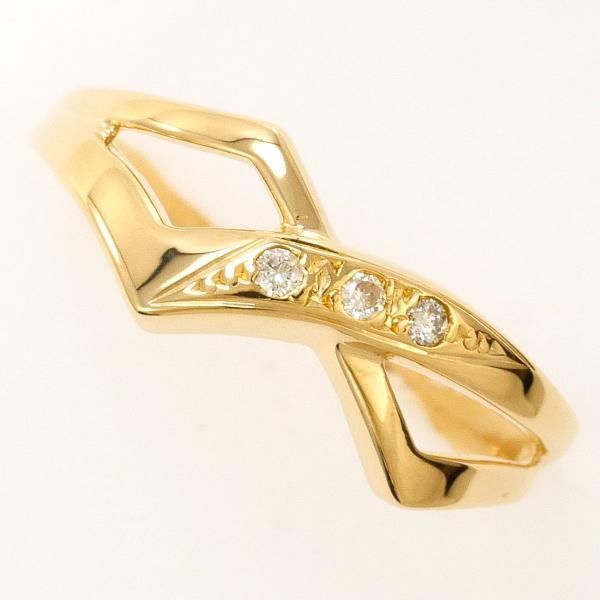 K18YG リング ring 指輪 8号 ダイヤ 総重量約1.4g