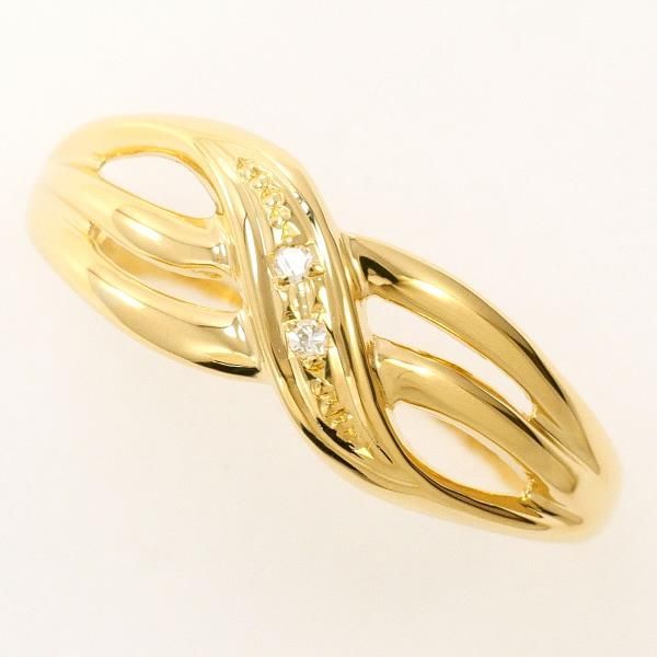 K18YG リング ring 指輪 16号 ダイヤ 総重量約1.7g