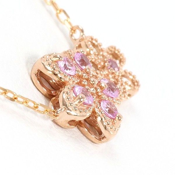 K10PG ネックレス necklace ピンクサファイア 総重量約1.2g 約40cm