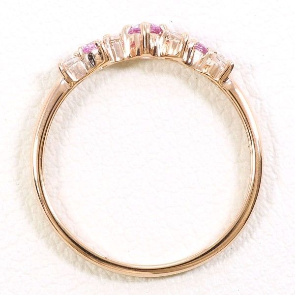 K10PG リング ring 指輪 5号 ピンクサファイア ホワイトサファイア 総重量約0.7g