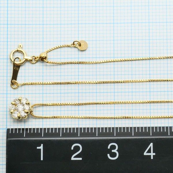 K18YG ネックレス necklace ダイヤ 0.25 総重量約2.0g 約45cm FORTGASGNV_COM_BR