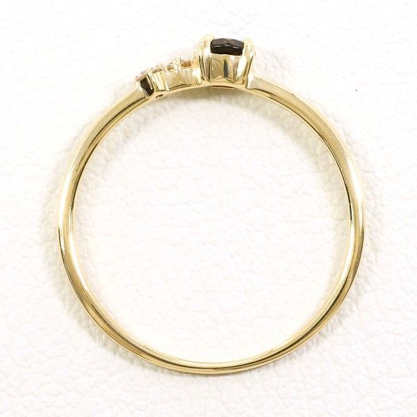 K10YG リング ring 指輪 5号 スモーキークォーツ ダイヤ 0.02 総重量約0.5g
