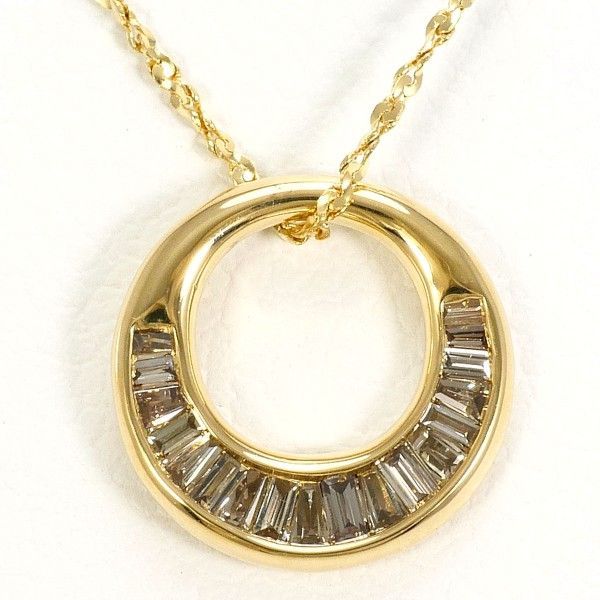 K18YG ネックレス necklace ブラウンダイヤ 0.12 総重量約1.4g 約40cm