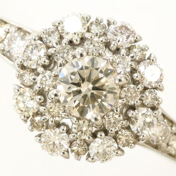 PT950 リング ring 指輪 13.5号 ブラウンダイヤ 0.55 VS2 鑑定書 総重量約3.4g