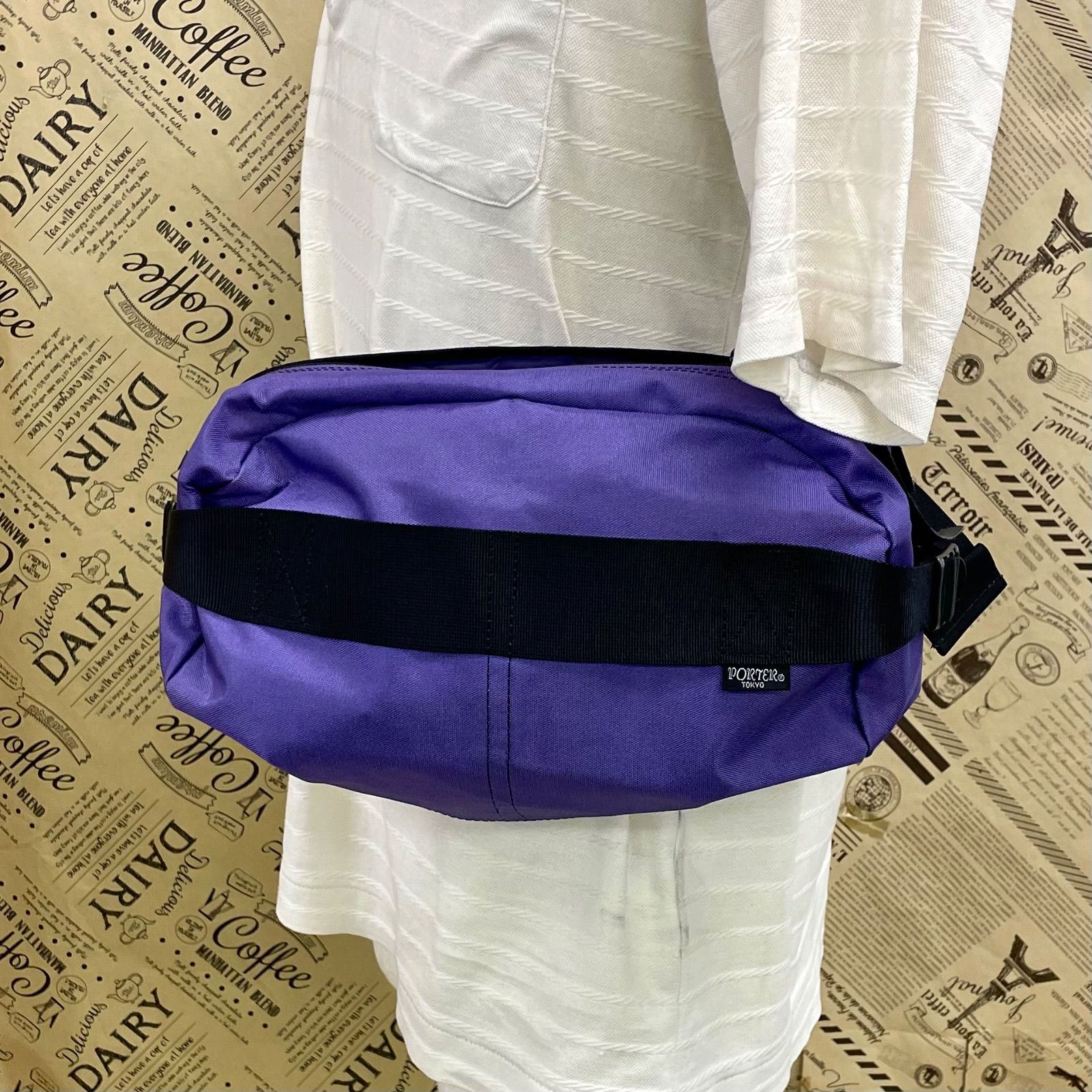 ポーター ウェストポーチ ボディバッグ ショルダー メッセンジャー 紫 FX410