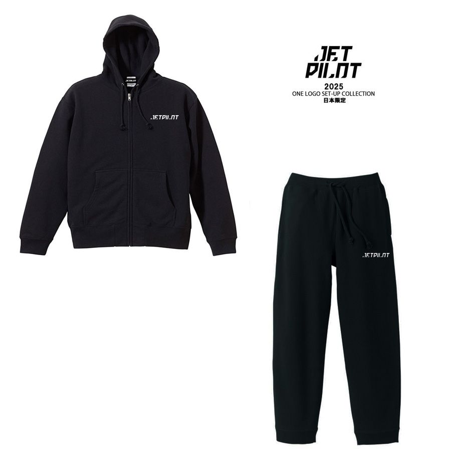 JETPILOT ジェットパイロット 日本 モデル ジップパーカー-パンツ セットアップ ブラック ADVENTURE SWEAT ZIPHOODIE＆PANT ＃JJP25634