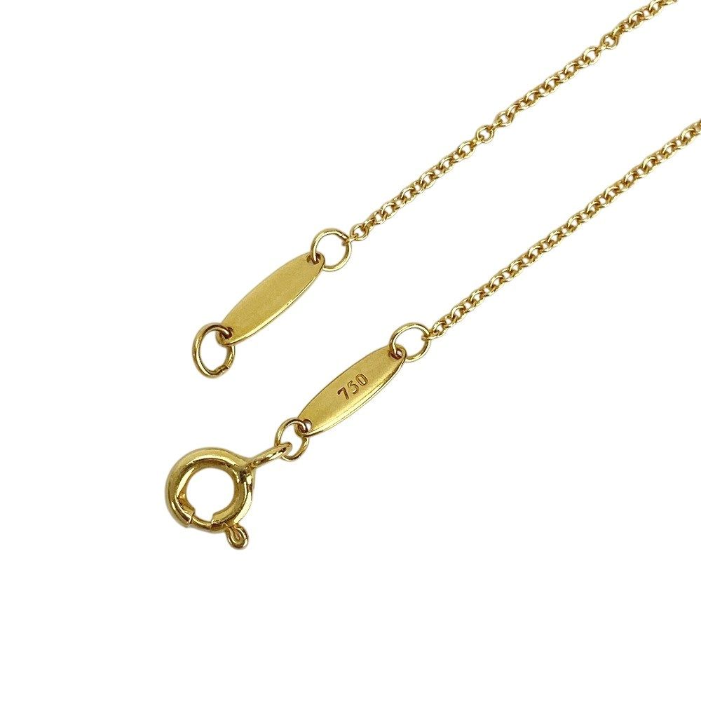 750(K18)ビーン型 ネックレス □美品□ ティファニー ビーン ネックレス アクセサリー YG 750