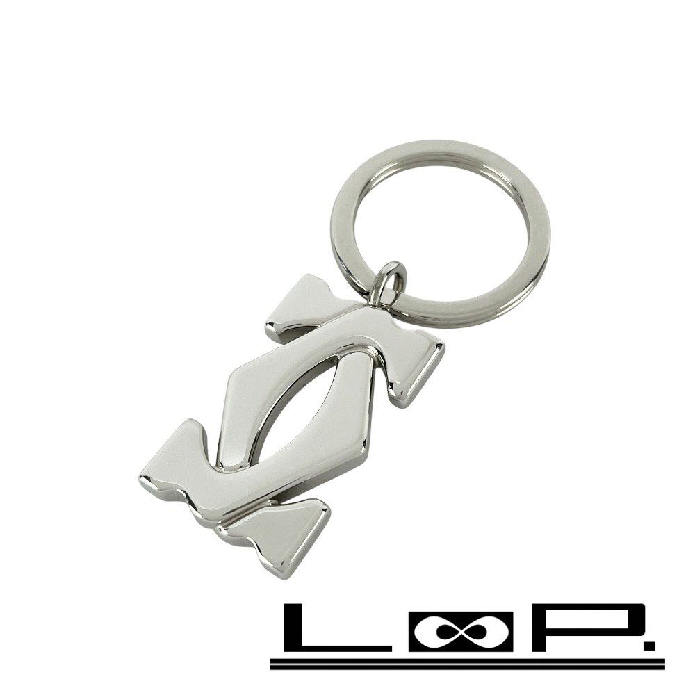 カルティエ 2C ロゴマーク キーホルダー キーリング バッグチャーム SS シルバー 箱 456039 12