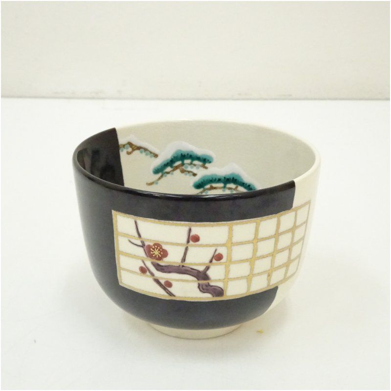 淡々斎好写掛分早春茶碗 共箱