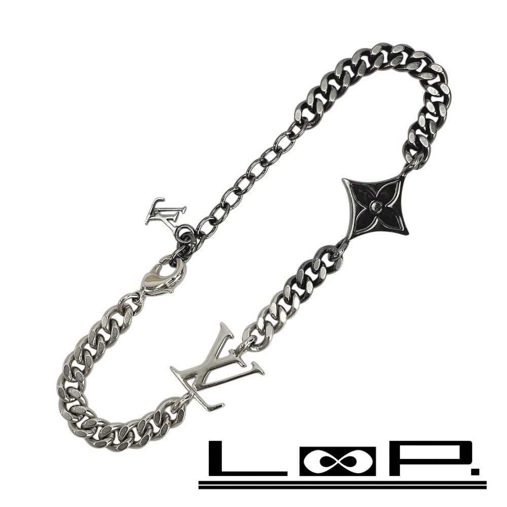 ルイヴィトン インスティンクト ブレスレット シルバー ブラック SS M00508 460050 1