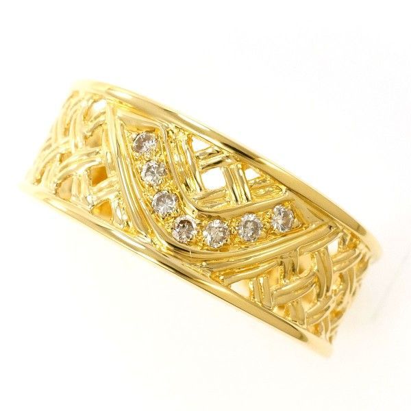 K18YG リング ring 指輪 12号 ダイヤ 総重量約3.3g