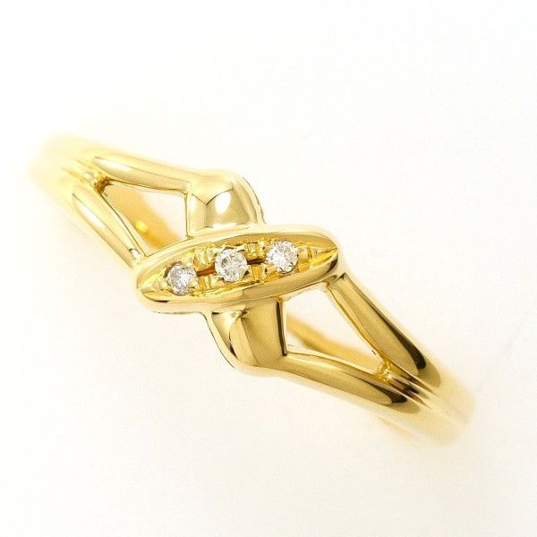 K18YG リング ring 指輪 11号 ダイヤ 0.02 総重量約3.6g