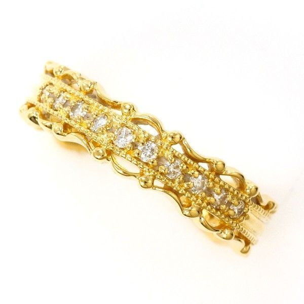 K18YG リング ring 指輪 12号 ダイヤ 0.14 総重量約3.3g