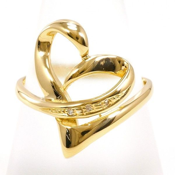 K18YG リング ring 指輪 15.5号 ダイヤ 0.02 総重量約3.6g