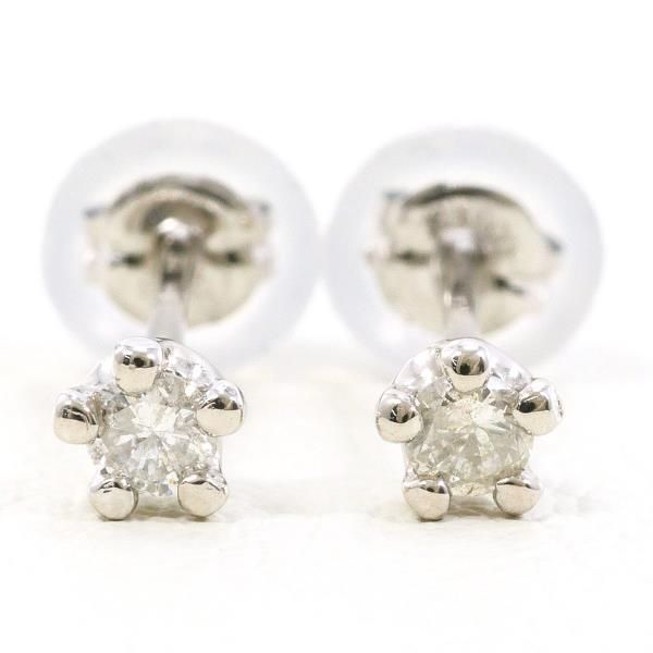 PT900 ピアス pierced earrings ダイヤ 0.05 ×2 総重量約0.6g