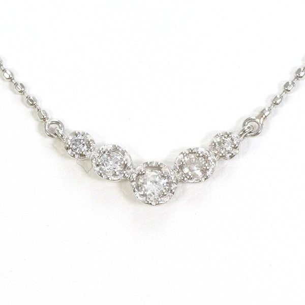 PT900 PT850 ネックレス necklace ダイヤ 0.12 総重量約2.1g 約41cm