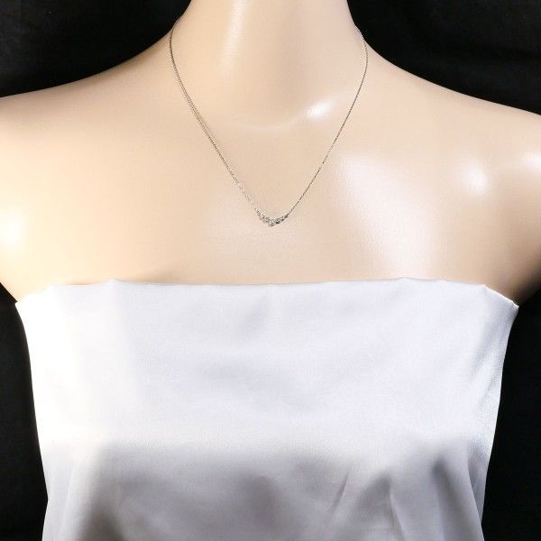 PT900 PT850 ネックレス necklace ダイヤ 0.12 総重量約2.1g 約41cm FORTGASGNV_COM_BR