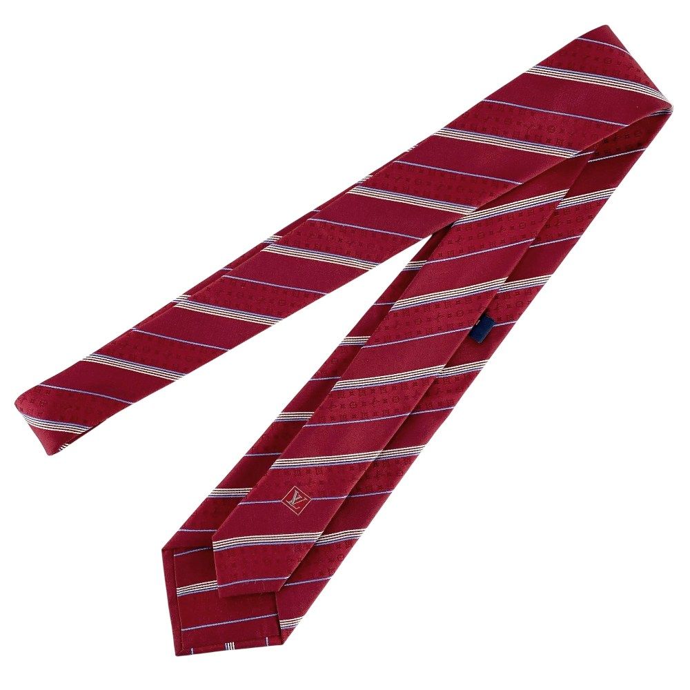 ルイヴィトン ネクタイ ビジネス ファッション ストライプ シルク レッド M 73194 458170 10