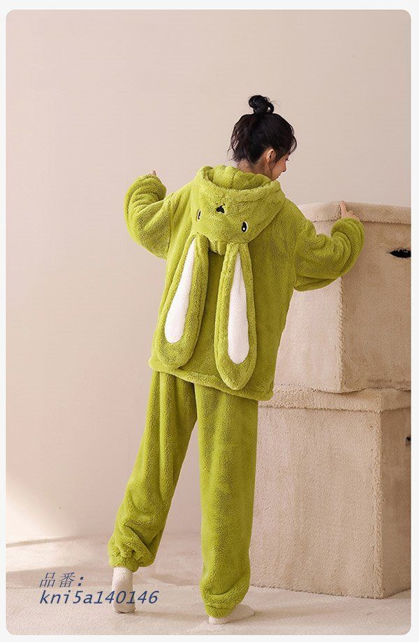 ルームウェア もこもこ 動物 レディース ウサギ耳 着る毛布 冬 長袖 kni5a140146 DECORATOM_COM_BR