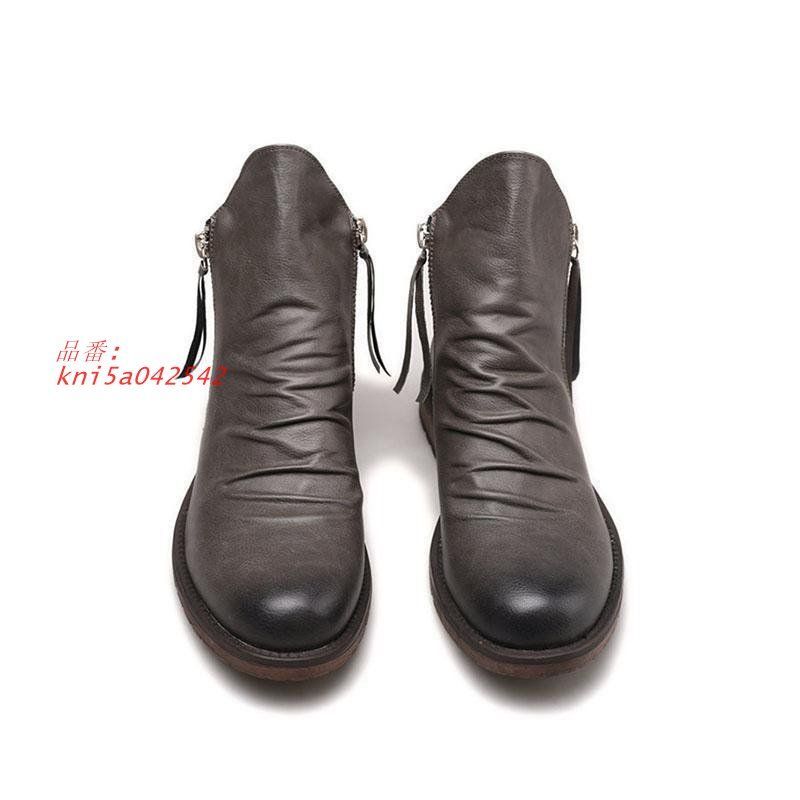 サイドジップ ショートブーツ