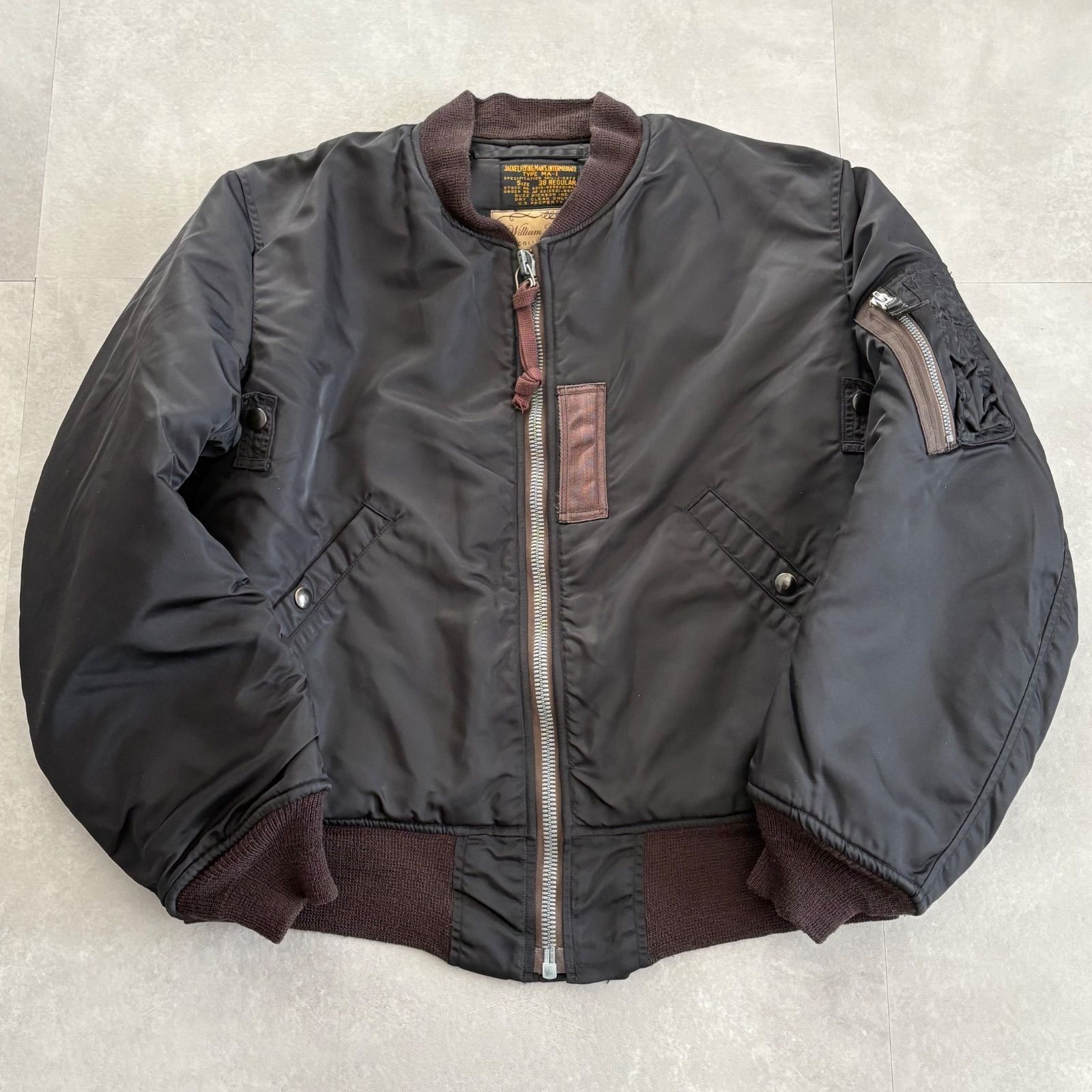 バズリクソンズ ウィリアム ギブソン MA-1 ジャケット 38 黒 ブラック