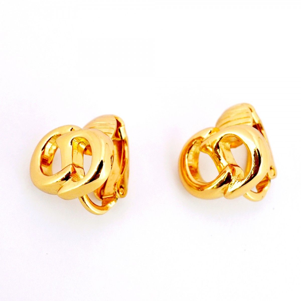 5jmb0418 クリスチャンディオール イヤリング CDロゴ GPメッキ ゴールド レディース