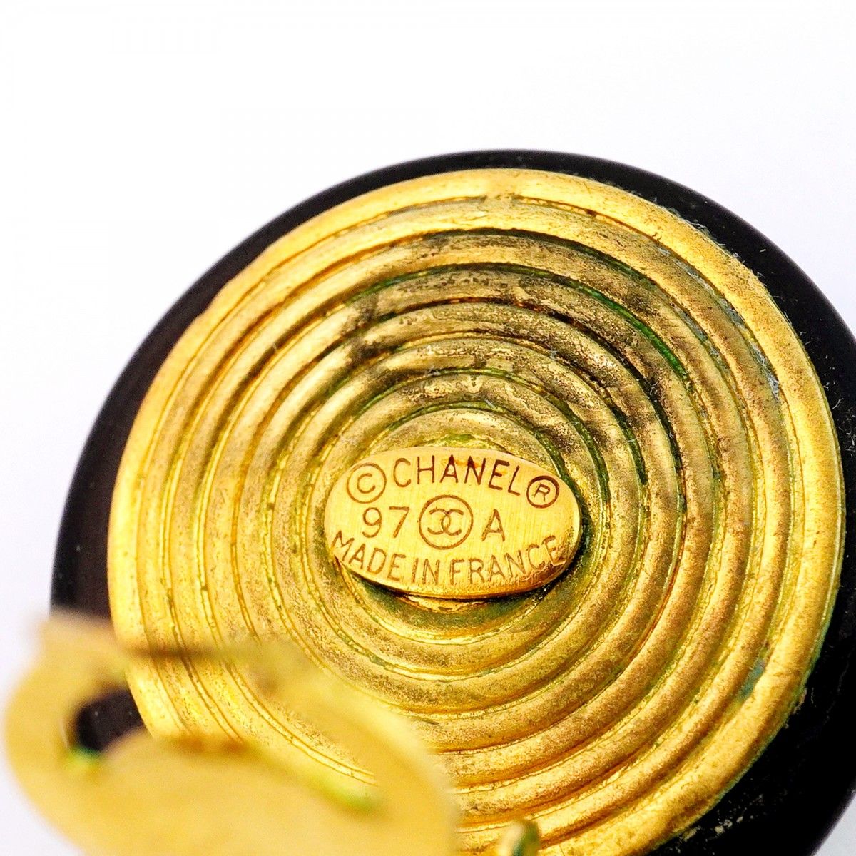 5jmb0426 シャネル イヤリング ヴィンテージ ココマーク 丸型 サークル GPメッキ ゴールド ブラック レディース FORTGASGNV_COM_BR