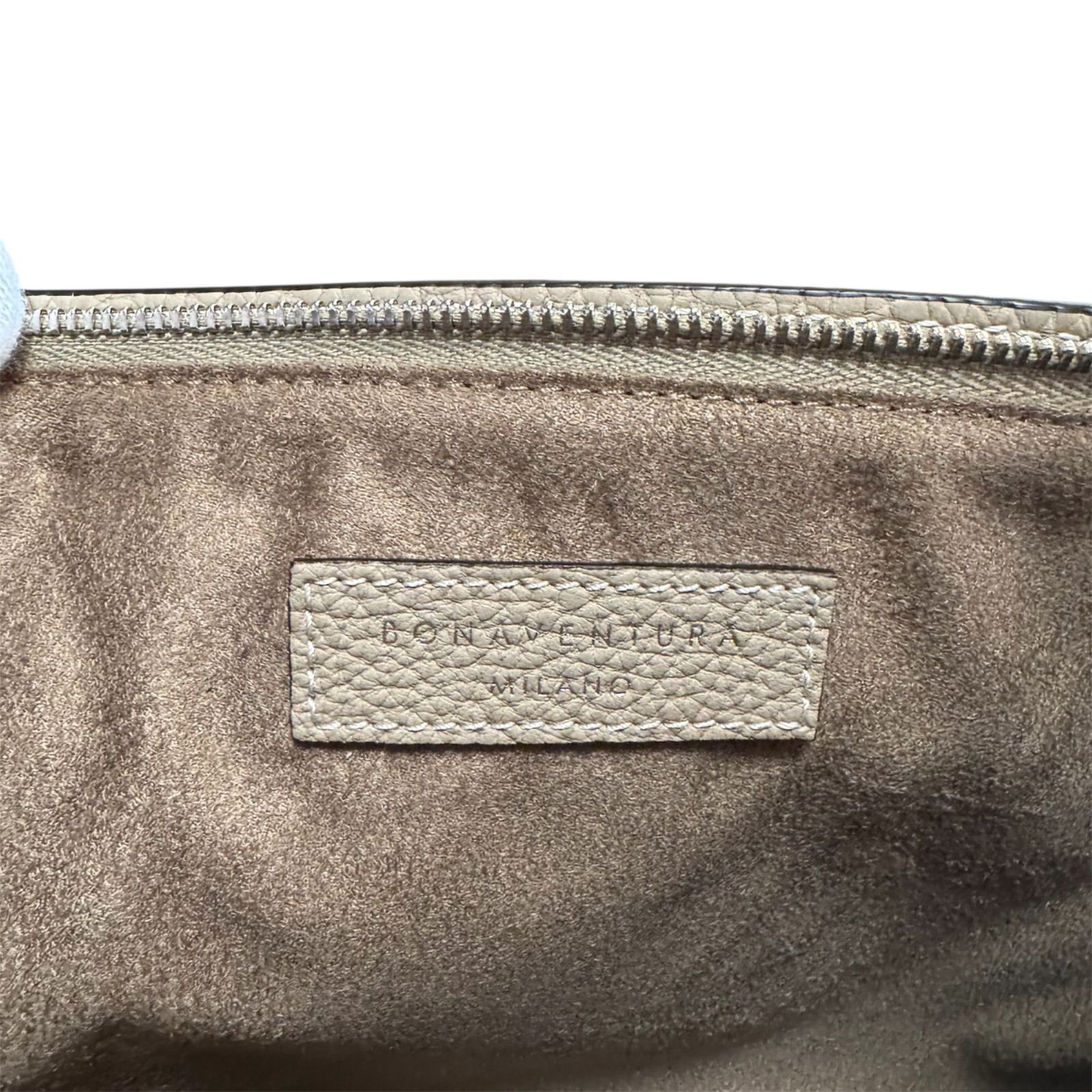 BONAVENTURA ボナベンチュラ クラッチバッグ スクエアポーチ ミディアム レディース レザー グレー DECORATOM_COM_BR